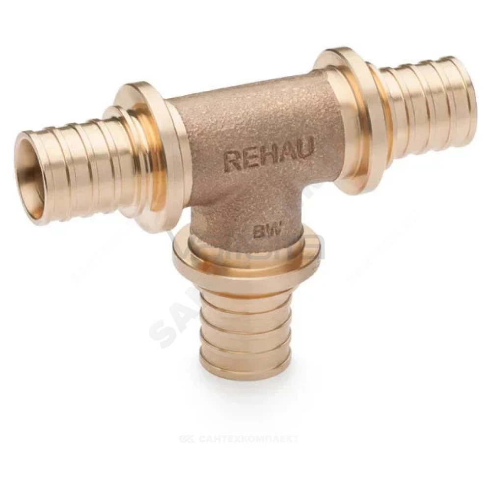 Тройник для PE-X труб аксиальный бронза RAUTITAN PLATINUM RX Rehau
