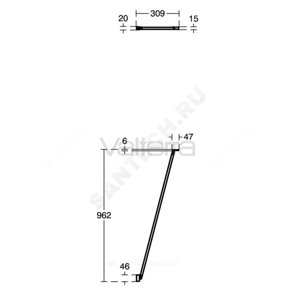 Опора крепежная угловая для стенки душевой CONNECT 2 Wetroom panel Ideal Standard