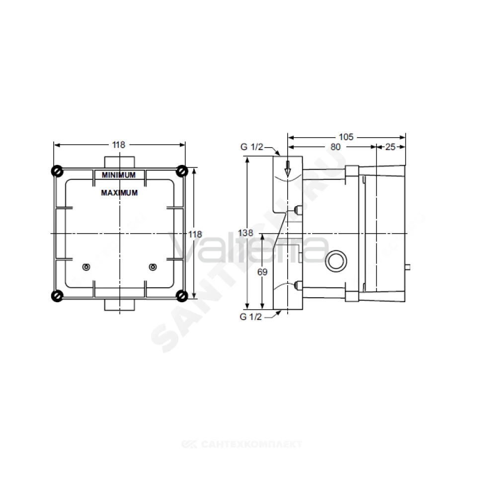 Блок электронный для писсуара встраиваемый Ideal Standard