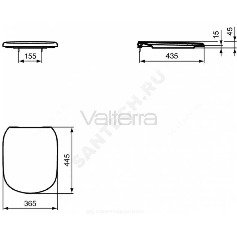 Сиденье для унитаза черное TESI Ideal Standard