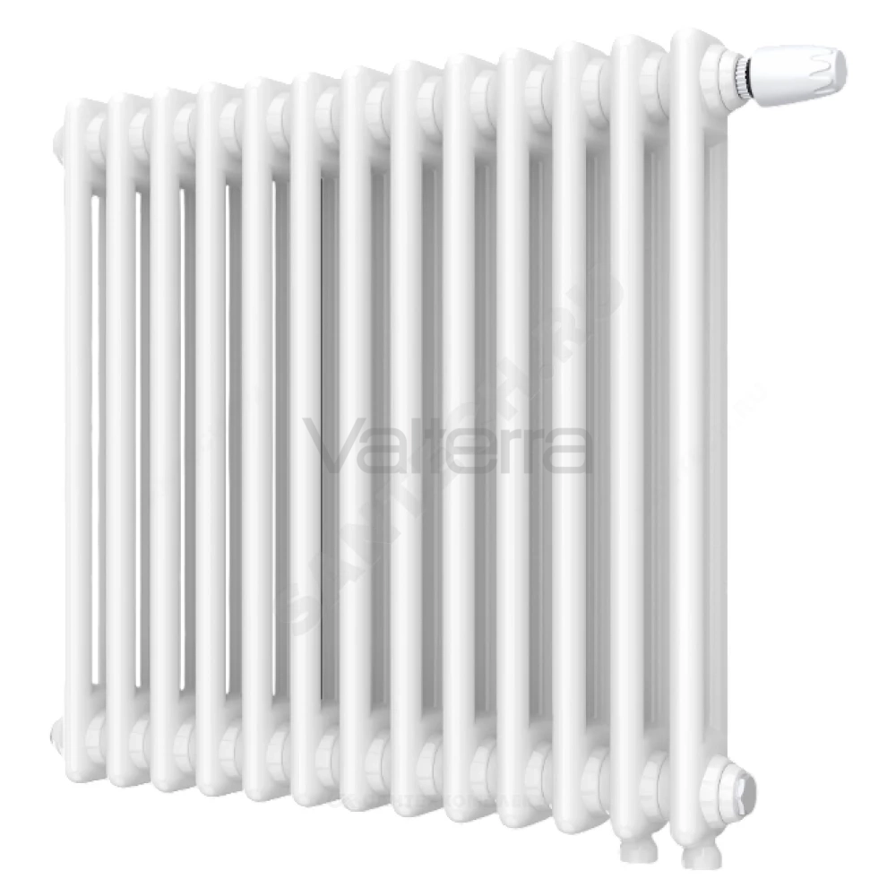 Радиатор трубчатый Bataria 2-1750 с т/клапаном с нижней подводкой ВР G 1/2" 2-трубный RAL 9005 (черный) матовый КЗТО