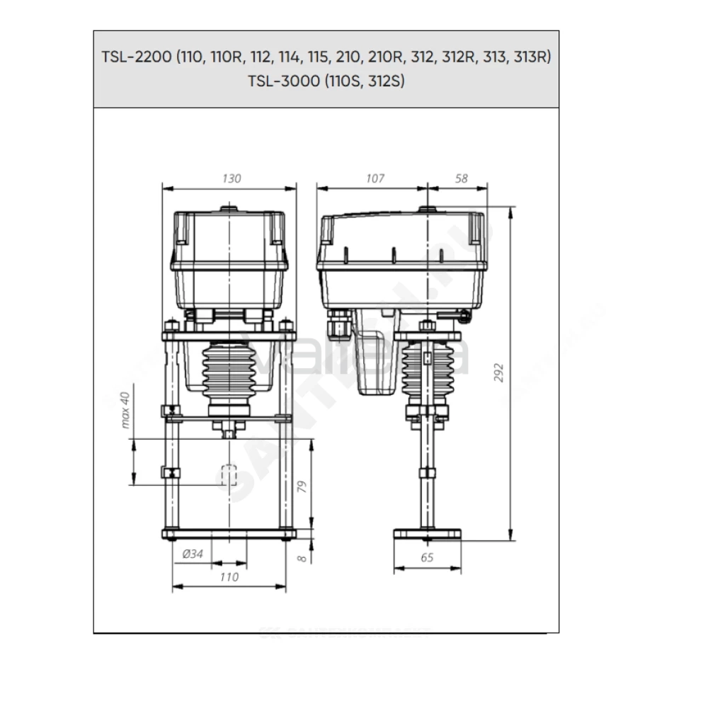 Электропривод 3-х позиционный TSL-2200-25-1-230-IP67 Теплосила