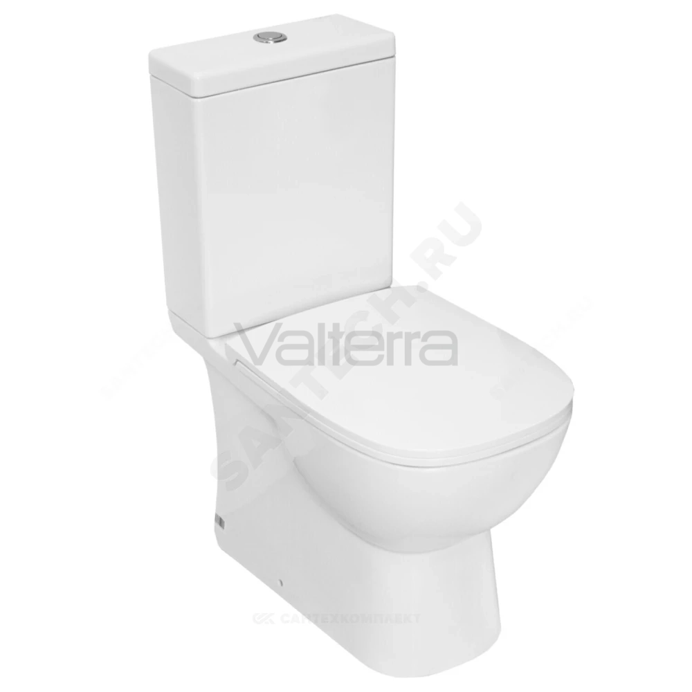 Унитаз-компакт белый горизонтальный выпуск Quadro Slim Sanita Luxe