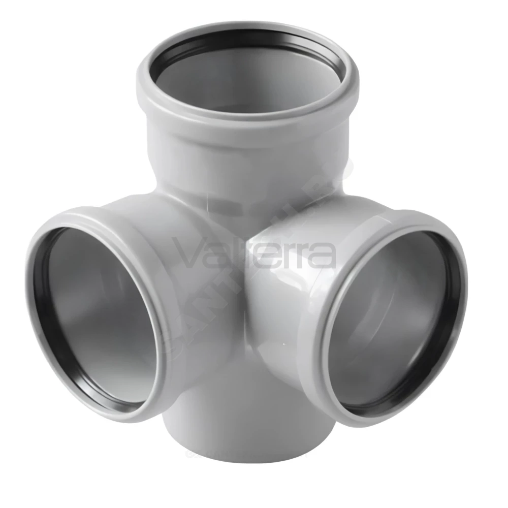 Крестовина 2-плоскостная серая PP-H BASE VALFEX