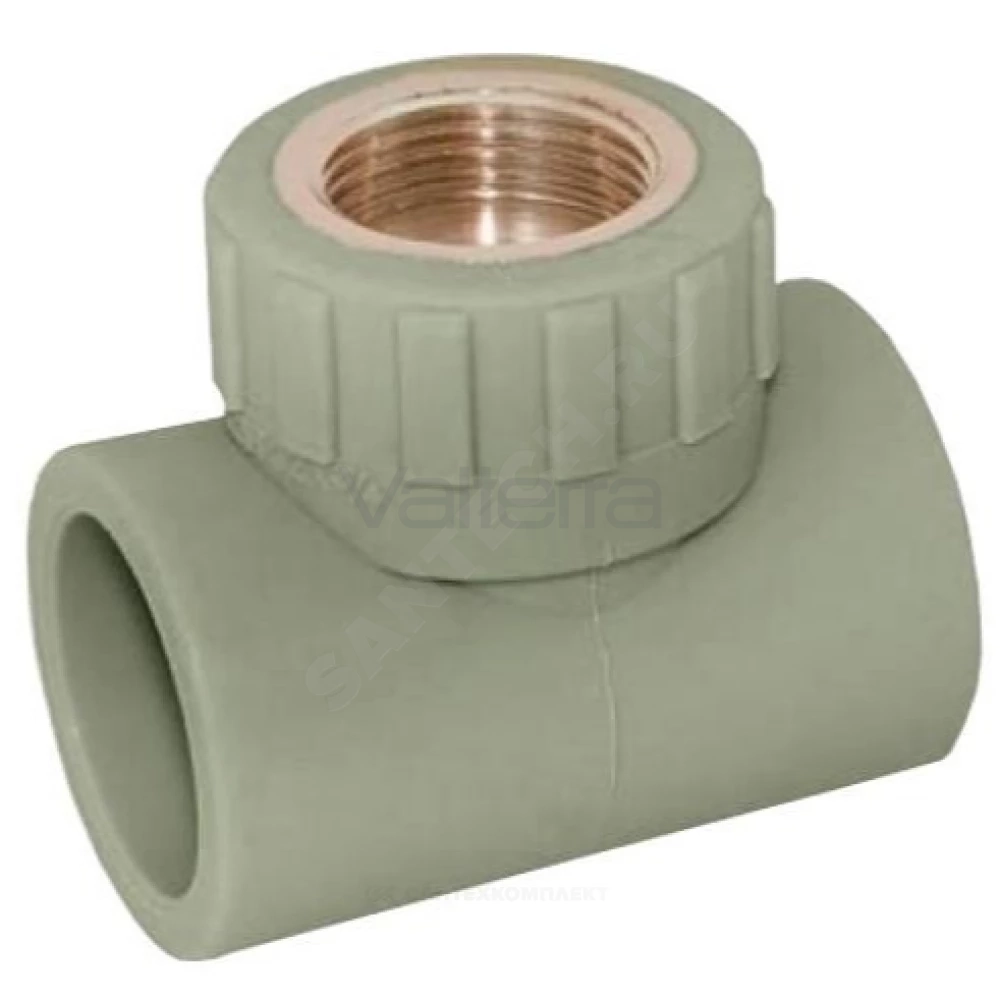 Тройник PP-R комбинированный серый ВР VALFEX