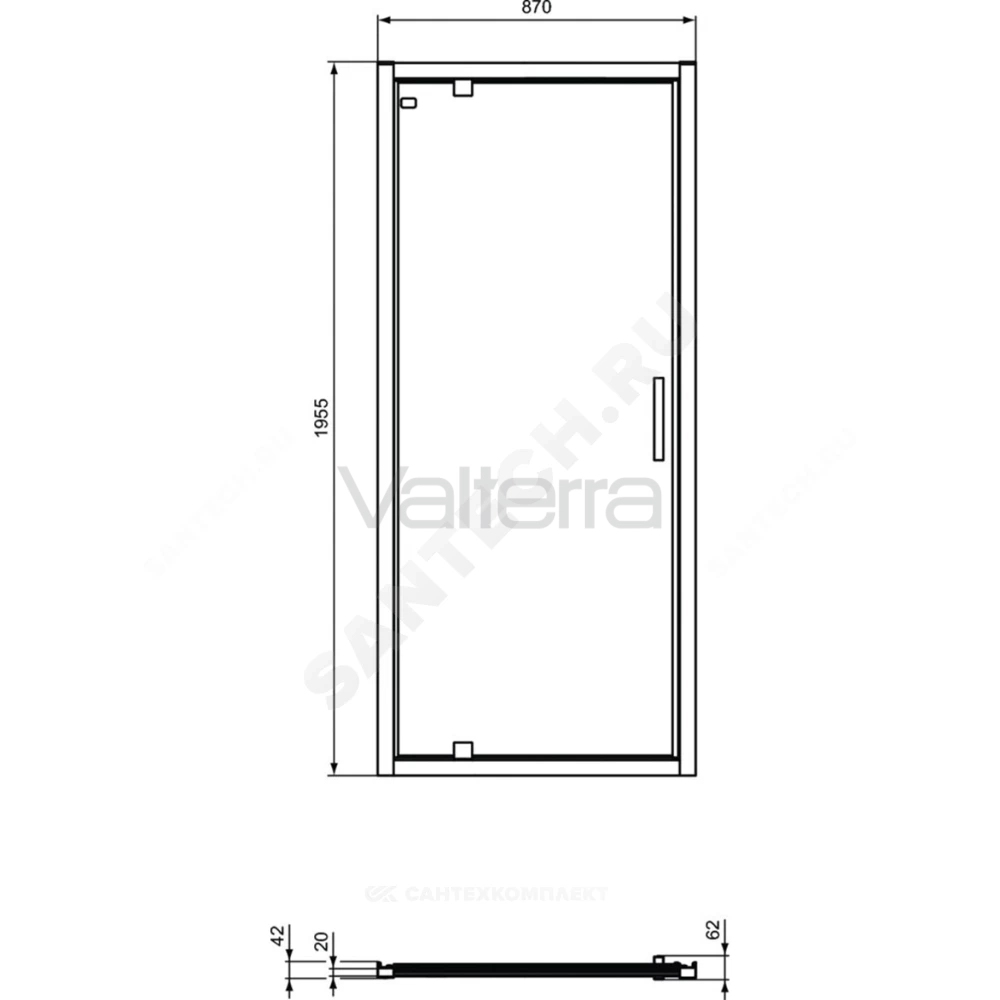 Дверь душевая CONNECT 2 PV Pivot Ideal Standard
