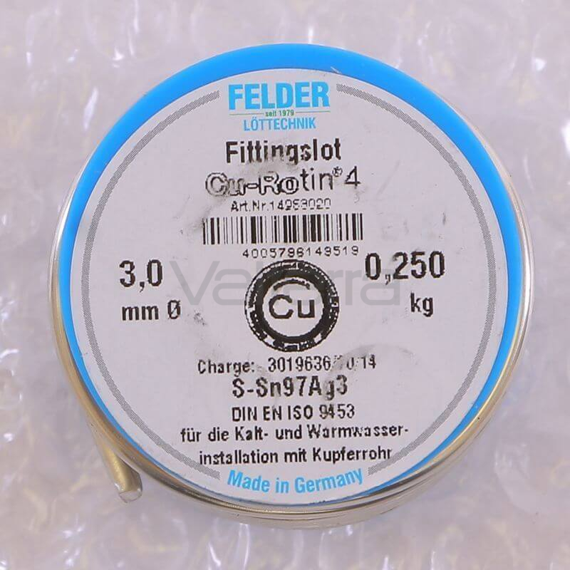 Припой мягкий Cu-Rotin®4 3мм на шпуле FELDER 250г