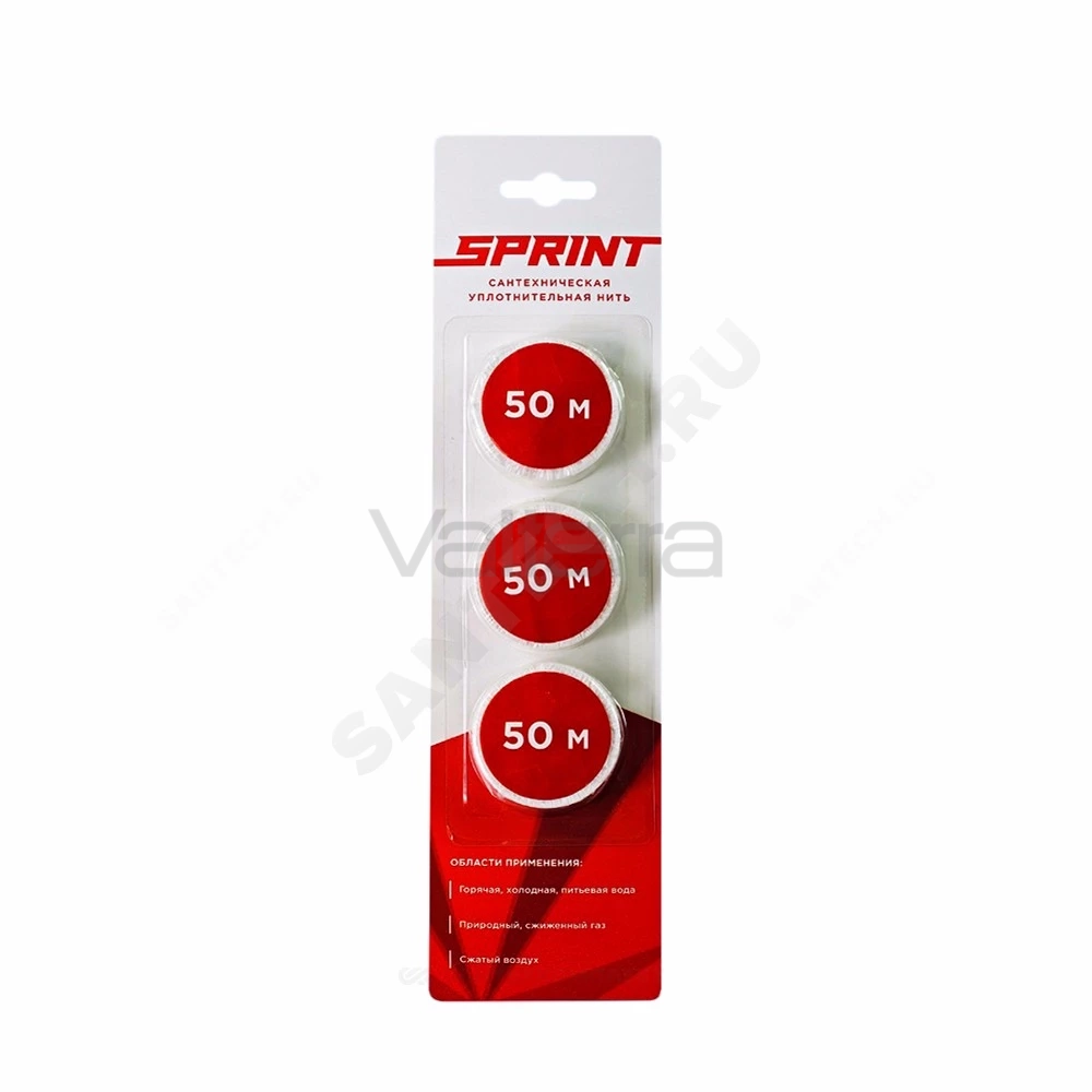 Нить уплотнительная набор катушек 3х50м (в блистере) среда: вода, газ SPRINT