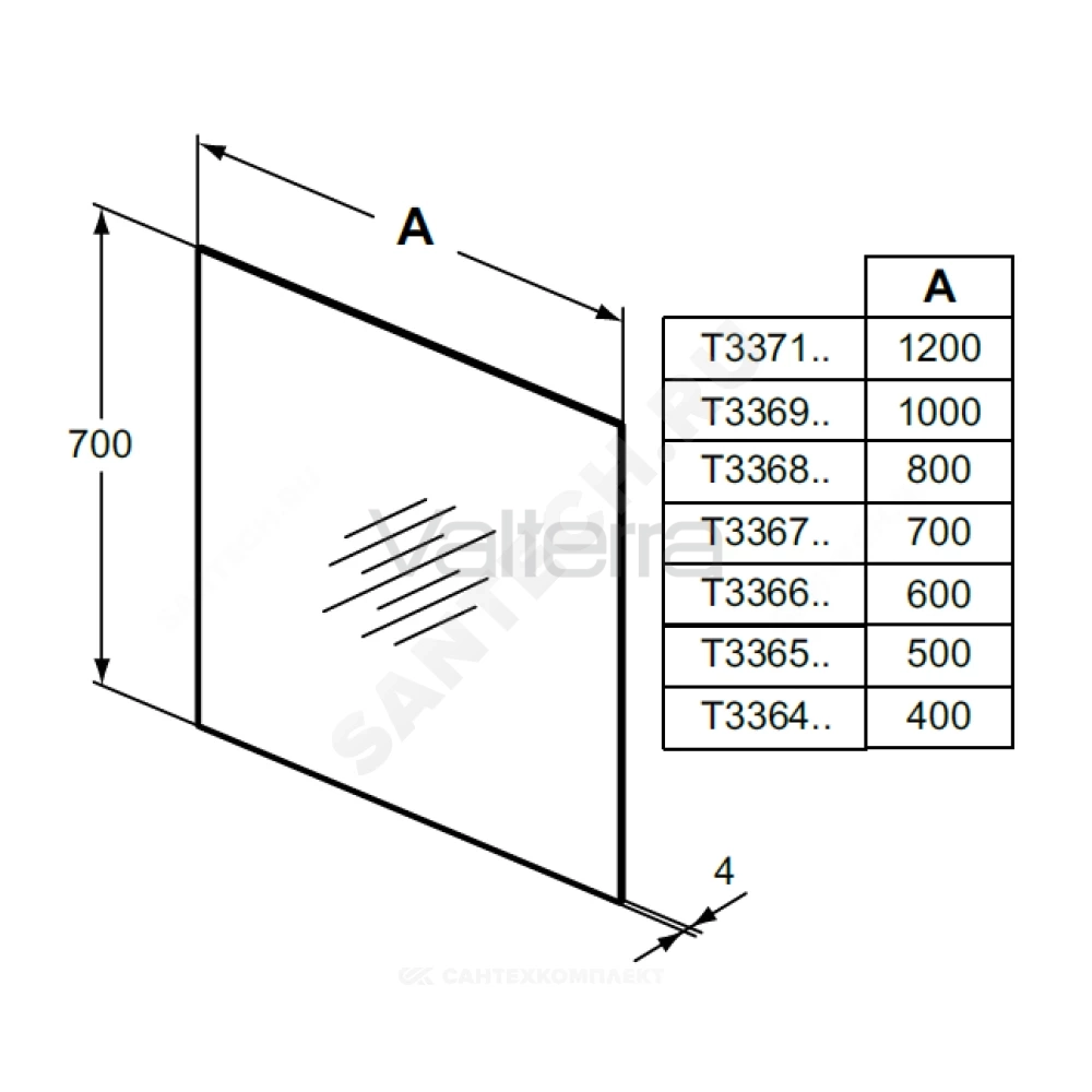 Зеркало без рамы MIRROR&LIGHT Ideal Standard