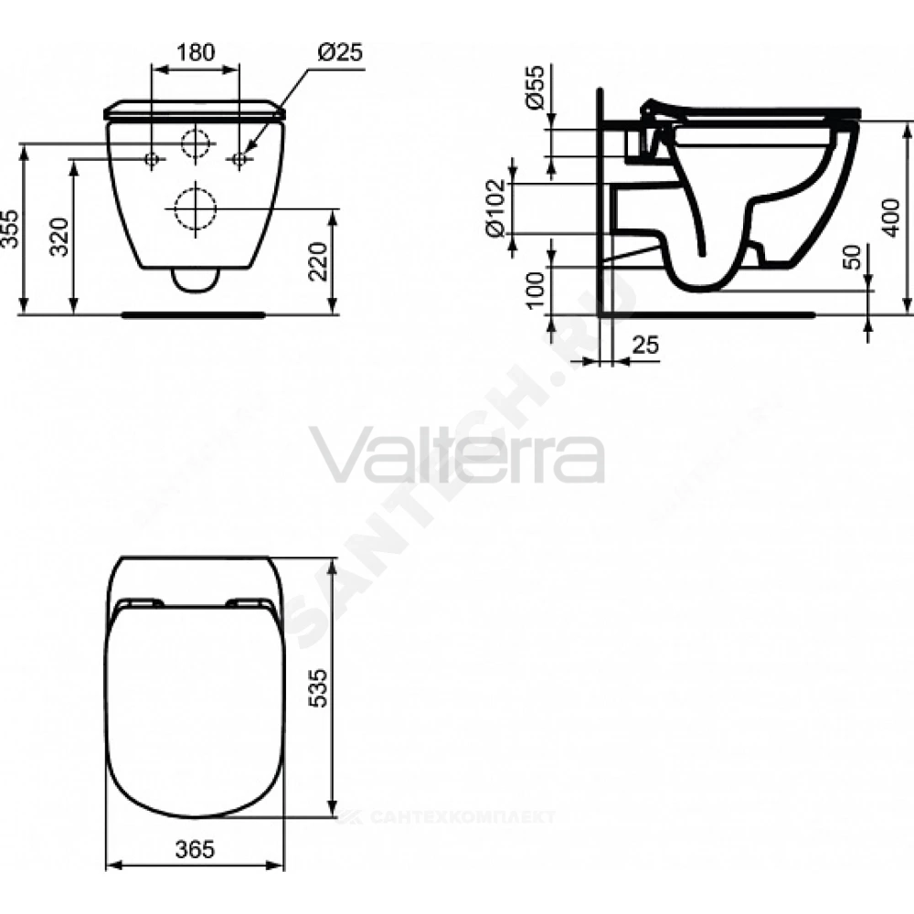 Сиденье для унитаза белый матовый TESI Ideal Standard