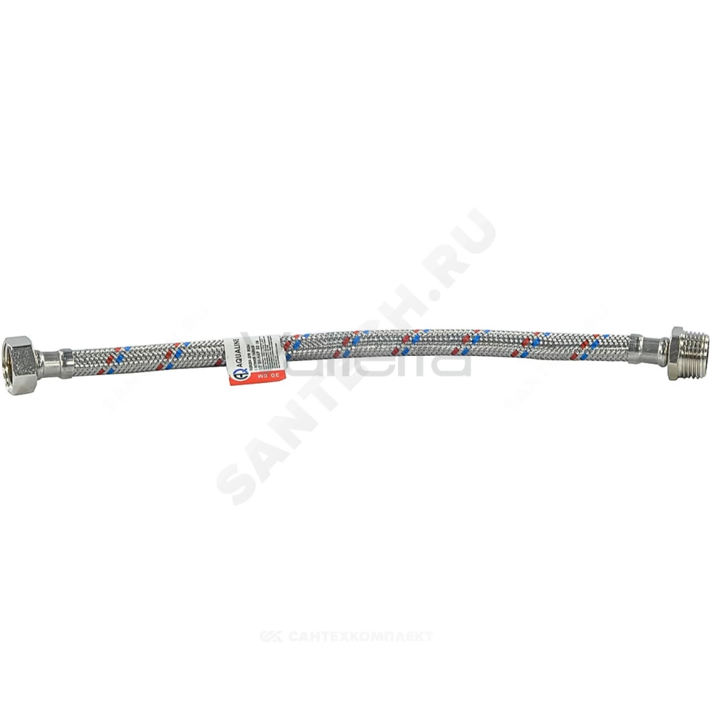 Подводка гибкая для воды нержавеющая оплетка 1/2" ш-г AQUALINE