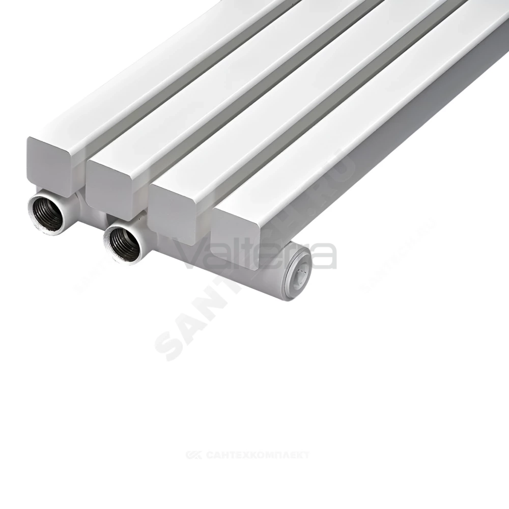 Радиатор трубчатый QUADRUM 40 V 1-2000 без т/клапана с нижней подводкой лев ВР G 1/2" 1-трубный 1T103S9005 (черный матовый муар) КЗТО