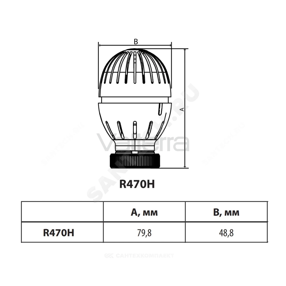 Элемент термостатический R470H жид/нап гайка М30х1,5 8-32oC Giacomini