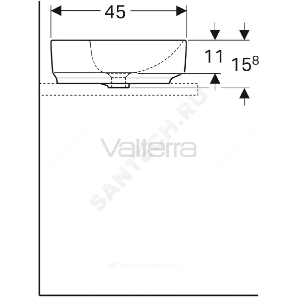 Умывальник мебельный VariForm 60 Geberit