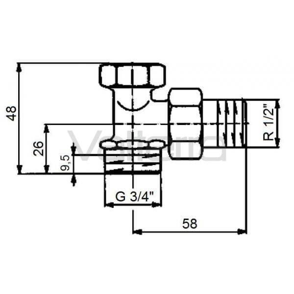 Клапан обратный запорный угловой Combi 2, с самоуплотнением, Oventrop