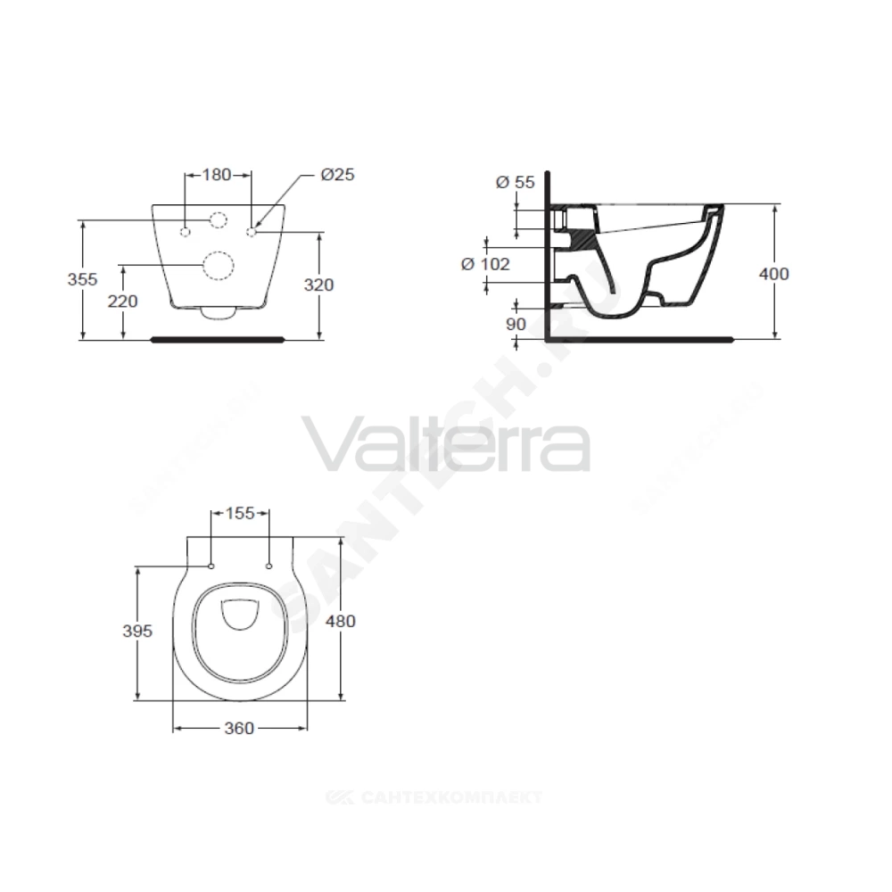 Унитаз подвесной белый CONNECT SPACE Ideal Standard