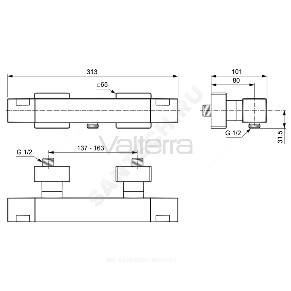Смеситель для душа CERATHERM C100 термостат Ideal Standard
