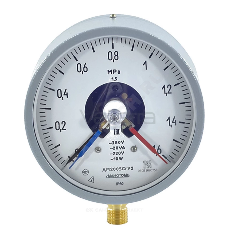 Манометр электроконтактный радиальный ДМ2005Сг Дк160мм Манотомь