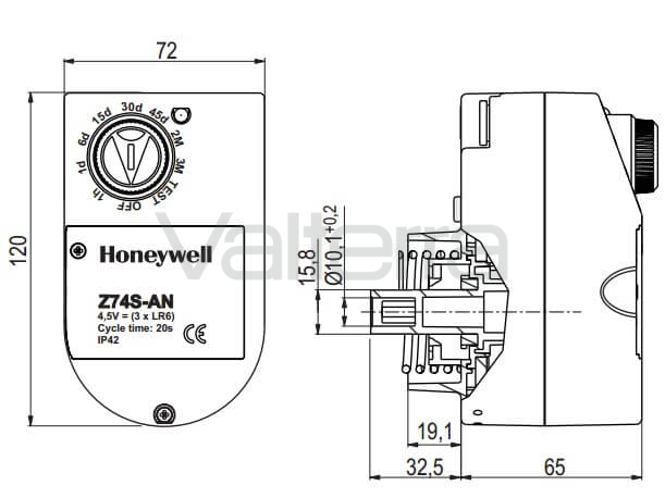 Привод обратной промывки Honeywell Z74S, Honeywell