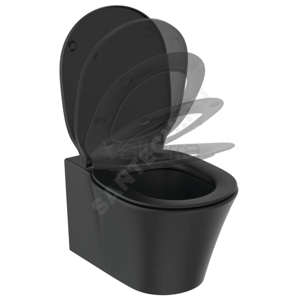 Унитаз подвесной черный горизонтальный выпуск CONNECT AIR AquaBlade Ideal Standard
